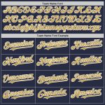 Personalized Custom Name and Number Navy Old Gold White Mesh Baseball Jersey - Authentic Throwback Team Jersey Personalized