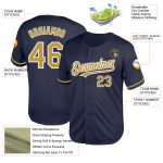 Personalized Custom Name and Number Navy Old Gold White Mesh Baseball Jersey - Authentic Throwback Team Jersey Personalized