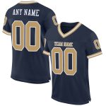 Custom Name and Number Personalized Navy Old Gold-White Mesh Authentic Throwback Football Jersey Personalized Navy Old Gold-White