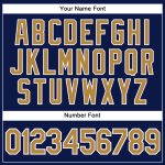 Custom Navy Gold Performance Golf Polo Shirt with Team Name and Number - Personalized Vapor Style Personalized Navy Old Gold-White