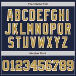 Custom Name and Number Unisex Softball Jersey - Personalized Navy Gold White Two-Button Design Personalized Navy Old Gold-White