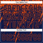 Custom Name & Number Unisex Softball Jersey - Personalized 3D Navy Orange Abstract Sharp Shape, Two-Button Design Personalized