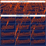Custom Name & Number Unisex Softball Jersey - Personalized 3D Navy Orange Abstract Sharp Shape, Two-Button Design Personalized