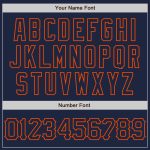 Custom Name Number Baseball Jersey with Navy Orange 3D Curve Lines Design - Personalized Team Apparel Personalized Navy Orange