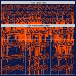 Custom Name and Number Baseball Jersey with Personalized Navy Orange 3D Pattern Dripping Splatter Art Design Personalized