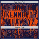 Custom Name and Number Baseball Jersey with Personalized Navy Orange 3D Pattern Dripping Splatter Art Design Personalized