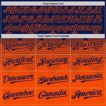 Custom Name & Number 3D Pattern Gradient Baseball Jersey - Personalized Navy & Orange Square Shapes Design Personalized Navy