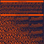 Personalized 3D Leopard Print Baseball Jersey with Custom Name & Number - Navy Orange Fade Design Personalized Navy Orange