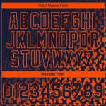 Personalized 3D Leopard Print Baseball Jersey with Custom Name & Number - Navy Orange Fade Design Personalized Navy Orange