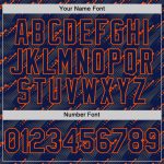 Custom Navy Orange 3D Pattern Baseball Jersey with Slant Lines, Personalized Name & Number, Team Apparel Personalized Navy
