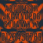 Custom Name and Number Soccer Uniform Jersey - Personalized Navy Orange Abstract Triangle Design Personalized Navy Orange