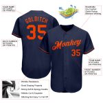 Personalized Authentic Baseball Jersey in Navy and Orange - Custom Team Gear Personalized Navy Orange Authentic Baseball