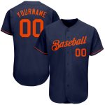 Personalized Authentic Baseball Jersey in Navy and Orange - Custom Team Gear Personalized Navy Orange Authentic Baseball