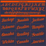 Custom Name and Number Personalized Baseball Jersey - Navy Orange Authentic Team Jersey Personalized Navy Orange Authentic
