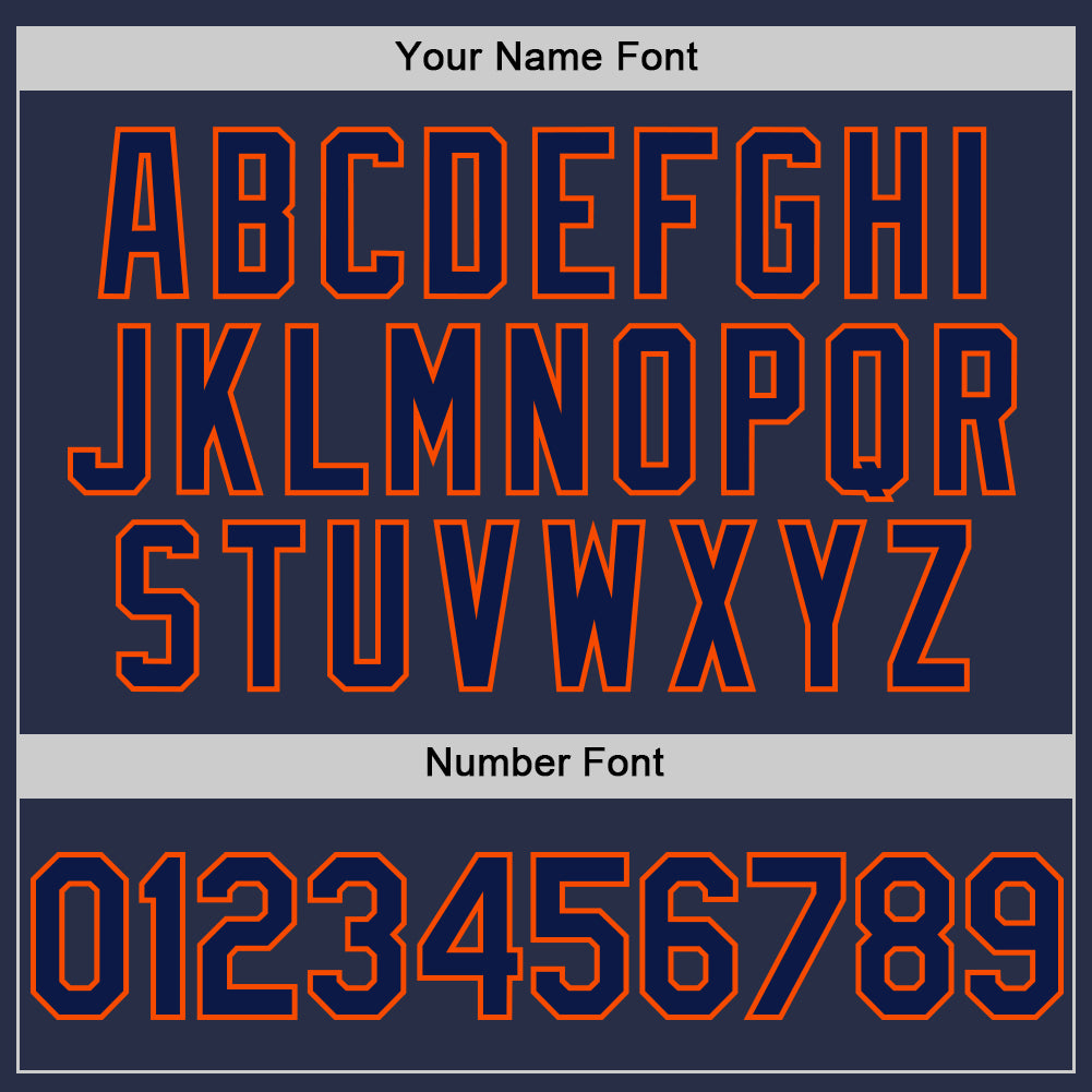 Personalized Navy Orange Authentic Sleeveless Baseball Jersey Team Custom Name and Number Custom Name Number Baseball Jersey - Personalized Orange Navy Sleeveless Authentic Team Gear Personalized Navy Orange Authentic - Image 4