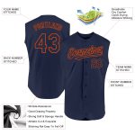 Custom Name Number Baseball Jersey - Personalized Orange Navy Sleeveless Authentic Team Gear Personalized Navy Orange Authentic