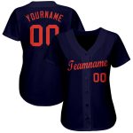 Custom Baseball Jersey with Personalized Name and Number in Navy and Orange Personalized Navy Orange Baseball Jersey Team