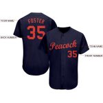 Custom Baseball Jersey with Personalized Name and Number in Navy and Orange Personalized Navy Orange Baseball Jersey Team