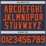 Custom Personalized Baseball Jersey - Authentic Throwback in Navy with Orange-Blue Team Colors, Name & Number Personalized