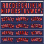 Custom Name and Number Personalized Authentic Baseball Jersey Shirt - Navy Orange-Blue Throwback Rib-Knit Personalized Navy