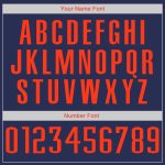 Custom Name and Number Personalized Authentic Baseball Jersey Shirt - Navy Orange-Blue Throwback Rib-Knit Personalized Navy