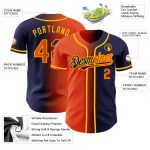 Custom Name and Number Baseball Jersey - Orange-Gold Gradient Personalized Fashion in Navy Personalized Navy Orange-Gold