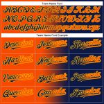 Custom Name and Number Baseball Jersey - Orange-Gold Gradient Personalized Fashion in Navy Personalized Navy Orange-Gold