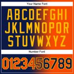 Custom Name Number Two-Button Unisex Softball Jersey - Personalized Navy Orange Gold Gradient Fashion Design Personalized