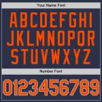 Custom Name and Number Authentic Throwback Baseball Jersey - Navy, Orange, Gray, Personalized Team Jersey Personalized Navy
