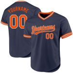 Custom Name and Number Authentic Throwback Baseball Jersey - Navy, Orange, Gray, Personalized Team Jersey Personalized Navy