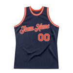 Customizable Basketball Jersey with Personalized Name and Number - Authentic Navy Orange-Gray Throwback Design Personalized