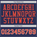 Customizable Basketball Jersey with Personalized Name and Number - Authentic Navy Orange-Gray Throwback Design Personalized