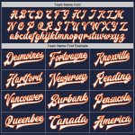 Custom Personalized Navy Orange Gray Varsity Letterman Jacket Bomber Full-Snap Fashion Team Name and Number Personalized