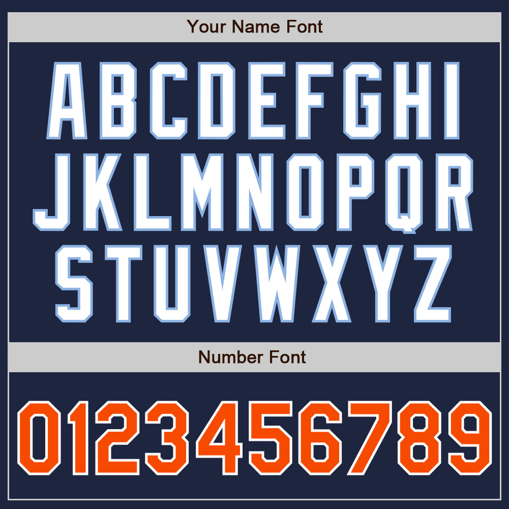 Personalized Navy Orange-Light Blue Authentic Raglan Sleeves Baseball Jersey Team Custom Name and Number Custom Name Number Baseball Jersey - Personalized Authentic Navy Orange-Light Blue Raglan Sleeves Personalized Navy Orange-Light - Image 5