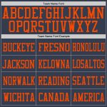 Personalized Custom Name Number Authentic Football Jersey - Navy Orange Mesh Team Personalized Navy Orange Mesh Authentic