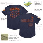 Personalized Navy Orange Baseball Jersey - Authentic Throwback Mesh Design Personalized Navy Orange Mesh Authentic Throwback
