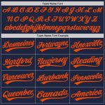 Custom Personalized Baseball Jersey with Team Name & Number - Navy Orange-Navy Authentic Personalized Navy Orange-Navy Authentic