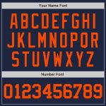Custom Personalized Baseball Jersey with Team Name & Number - Navy Orange-Navy Authentic Personalized Navy Orange-Navy Authentic