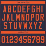 Custom Name and Number Performance T-Shirt - Personalized Navy and Orange Team Shirt Personalized Navy Orange Performance