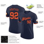 Custom Name and Number Performance T-Shirt - Personalized Navy and Orange Team Shirt Personalized Navy Orange Performance
