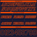 Custom Name and Number Personalized Navy Orange Pinstripe Basketball Shorts - Authentic Team Gear Personalized Navy Orange