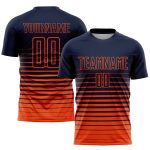 Custom Name Number Soccer Jersey Sublimation Fashion Design Personalized Navy Orange Pinstripe Fade Team Uniform Personalized