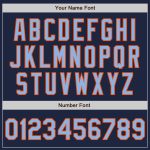 Custom Name & Number Softball Jersey - Personalized Navy Orange Pinstripe Light Blue Unisex Two-Button Design Personalized