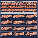 Personalized Unisex Softball Jersey - Navy Orange Pinstripe Two-Button, Comfortable Fit, Stylish Athletic Gear Personalized