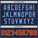Custom Name Number Baseball Jersey - Personalized Navy Orange Powder Blue Team Jersey Personalized Navy Orange-Powder Blue