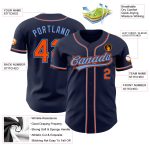Custom Name Number Baseball Jersey - Personalized Navy Orange Powder Blue Team Jersey Personalized Navy Orange-Powder Blue
