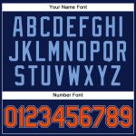 Custom Team Name Number Navy Orange Powder Blue Golf Polo Shirt Performance Personalized Navy Orange-Powder Blue Performance