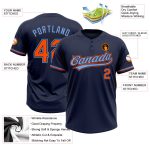 Custom Name and Number Softball Jersey - Personalized Unisex Two-Button in Navy, Orange, and Powder Blue Personalized Navy