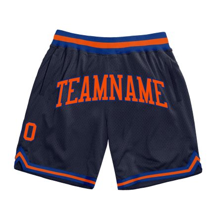 Personalized Authentic Basketball Shorts in Navy Orange-Royal - Customizable Athletic Wear Personalized Navy Orange-Royal