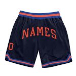 Custom Team Basketball Shorts with Name and Number - Personalized Navy Orange-Royal Authentic Throwback Style Personalized